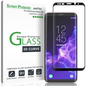 Galaxy S9 Screen Protector Glass, amFilm Full Cover