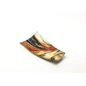 Deco-bowl from glass multicolor size S, 13x21x3 cm, Vidrio, Multicolor