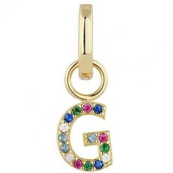 Piercing de aro Earcandy Alphabet de plata y baño de oro 18k