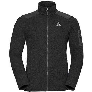 Odlo Midlayer Full Zip Lucma X - Sudadera para Hombre, Otoño-Invierno, Hombre, Color Black Melange, tamaño Small