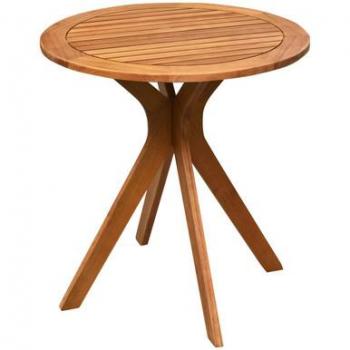 27-Inch Outdoor Round Solid Wood Coffee Side Bistro Table