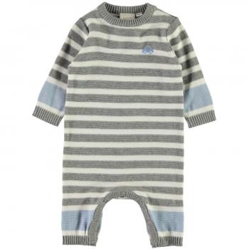 NAME IT - Pantalón de peto - Rayas - para bebé niño Gris 74 cm