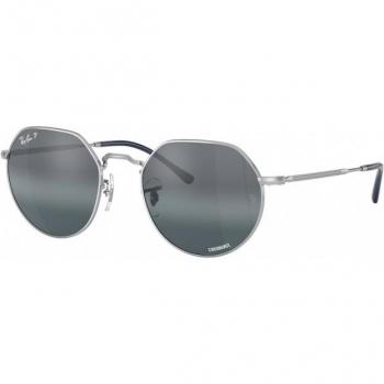 Ray-Ban Jack RB3565 Polarized Silver Geometric Sunglasses 9242G6