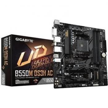 Tarjeta Madre Gigabyte B550M DS3H AC AM4 MATX con WiFi, Soporte para Procesadores AMD Ryzen 5 y 7 de 5ta Generación, DDR4 hasta 128GB, Conexiones D