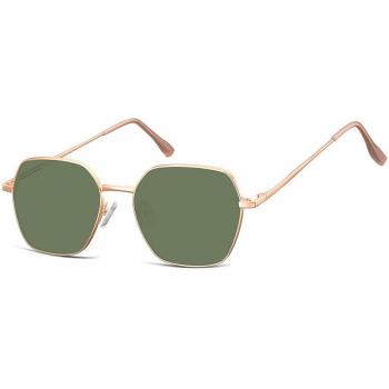 Geometric Full Rim Metal and Plastic Men's Prescription Sunglasses Gold Size 53 - SmartBuy Collection