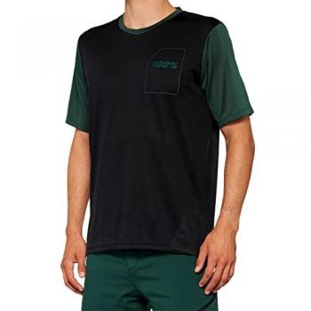 Maillot de MTB 100% Ridecamp de manga corta negro/verde, talla M
