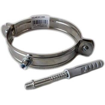 Collar Soporte de Acero Inoxidable para Cañerías de 130 mm con Anclaje - 13 cm AISI 304