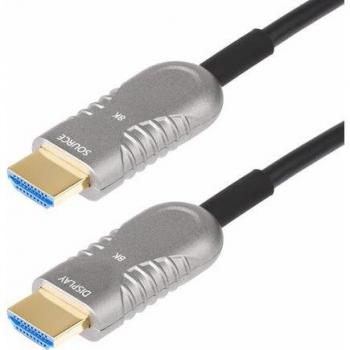 StarTech.com 30ft (9.1m) HDMI 2.1 Hybrid Active Optical Cable (AOC) CMP Plenum Rated 8K Ultra High Speed HDMI 2.1/2.0 Fiber Optic Cable 48