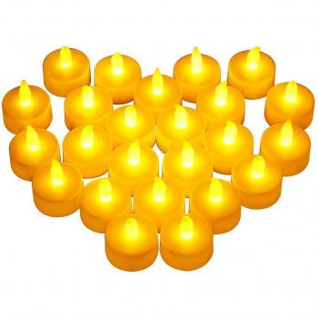 VicTsing 24 Velas LED, Tiene una Autonomía de 100 Horas y las Velas son de 4cm de Diámetro y 2cm, Tendrán un Ambiente Adecuado y Elegante para la Celebración Estacional y del Festival