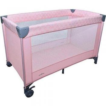 Olmitos - Cuna Plegable para Viaje en Rosa Geométrico