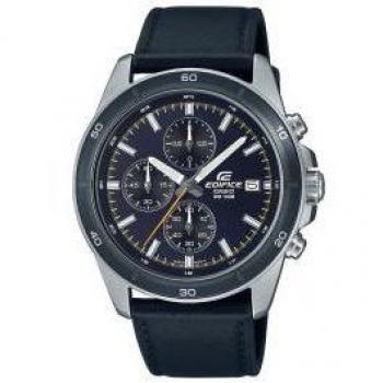 Casio Edifice EFR-526L-2CVUEF Men's Analog Watch with Leather and Stainless Steel