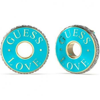 Pendientes Love Guess de acero turquesa JUBE04084JWYGTQTU