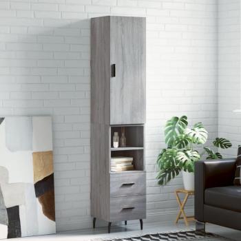 Aparador alto de madera contrachapada gris Sonoma 34,5x34x180 cm