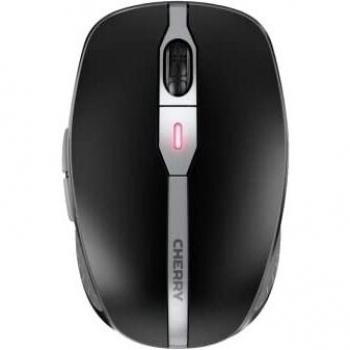 CHERRY MW 9100, ratón inalámbrico y Recargable, conexión Opcional Mediante Bluetooth o Radio de 2,4 GHz, Sensor de precisión de 2400 PPP, codificación AES-128, Negro