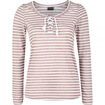 Stitch and Soul Manga Larga Mujer Manga Larga Mujer Rosa-Blanco S