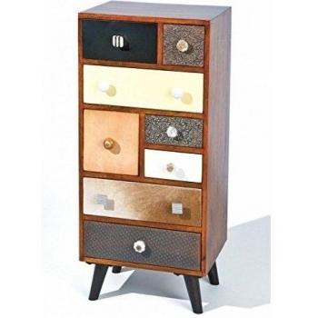 Cómoda con cajones ZERMATT 8 cajones de madera maciza de mango de madera