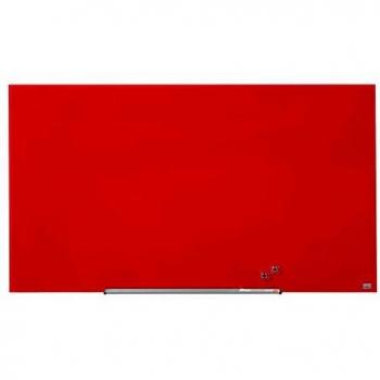 Nobo Pizarra Magnética de Cristal Con Bandeja para Rotuladores Extraíble, 1900 x 1000 mm, Sistema de Instalación InvisaMount, Impression Pro, Rojo, 1905186