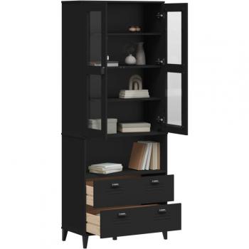 vidaXL Highboard VIKEN Black 80x40x200 cm Solid Wood Pine