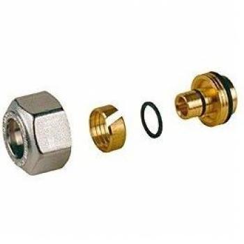 Adaptador compacto Giacomini para tubo multicapa 16x20 mm, Ø 2 mm, en latón niquelado