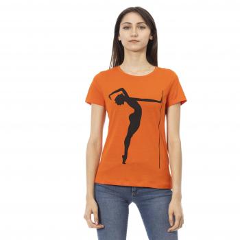 Trussardi Action Orange Cotton Short Sleeve T-Shirt - Women's Size S