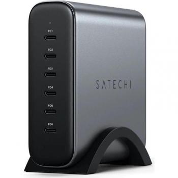 Satechi 200W Universal GaN USB-C PD Charger with 6 Ports - Gray