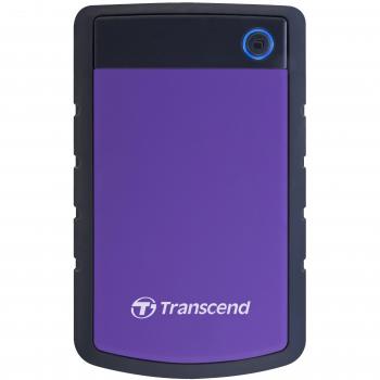 Transcend StoreJet 25H3 4TB Rugged Portable Hard Drive - Shock Resistant USB 3.1 Gen 1 in Purple