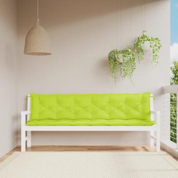 Bright Green Oxford Fabric Garden Bench Cushions 2 pcs 200x50x7 cm
