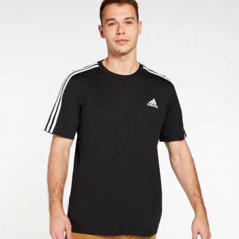 Camiseta de Manga Corta Adidas Essentials 3 Bandas para hombre en color negro