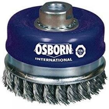 Osborn 0002608154 Cepillo taza acero de alambre trenzado con tuerca M14 y filamento Ø 0.50 mm 100x25+25