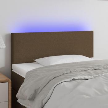 Cabecero LED de Tela Marrón Oscuro 90x5x78/88 cm
