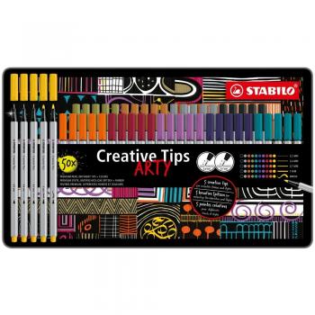 SET STABILO CREATIVE TIPS 30 UDS ESTUCHE METAL