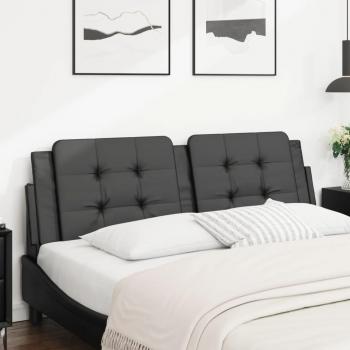 Cabecero de cama acolchado en cuero sintético negro de 160 cm Vidaxl