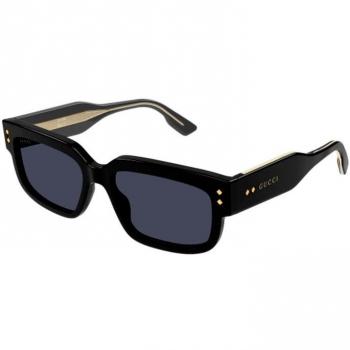Gucci Bold Rectangular Sunglasses for Men, Black, Size: 56 MM