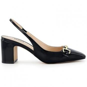 Dune London Women's Black Leather Snaffle-Trim Heeled Slingback Courts Size 6