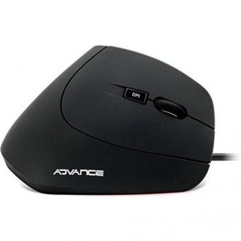 Ratón Ergonómico Vertical con Cable ADVANCE - 6 Botones, Resoluciones de 1000 y 1600 Dpi, Sensor Óptico