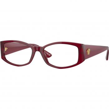 Versace VE3343 Col. 5430 Women's Eyeglasses Geometric Bordeaux Clear Size 52 (Frame Only) - Blue Light Block Available