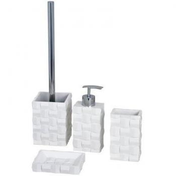 Wenko Relief Dosificador de Jabón 0.2 L, Poliresina, Blanco, 5x7.2x16.5 cm