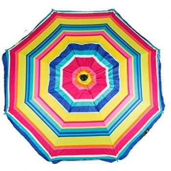 Sombrilla Arcoíris 220 cm con Espiral y Poste de Recorrido Total - Protección UV Total, 8 Varillas, Marca Crevicosta