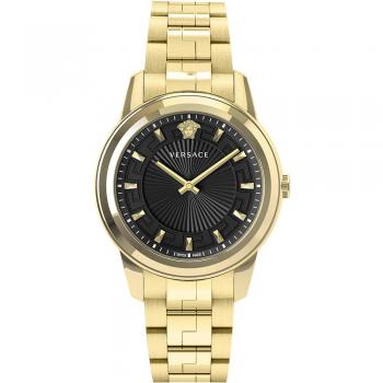 Reloj de pulsera Versace - VEPX01321 con correa color oro amarillo, dial negro para mujer