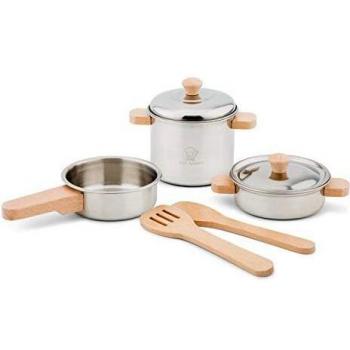 New Classic Toys Toys-10640 Metal Pan Set, Multicolore Color