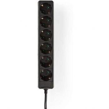 Nedis EXSO630F1BK Regleta | Contacto con Protección | 6 Tomas | 3,0 m | Negro