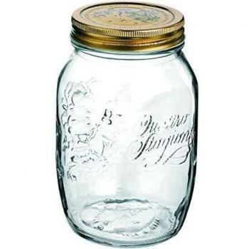 Bormioli Rocco Quattro Stagioni - Tarro de Conservación de Alimentos en Vidrio con Tapa Metálica, 0.5L