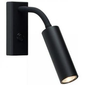 Lámpara de pared Cato Slim con brazo flexible en negro mate, 1x GU10