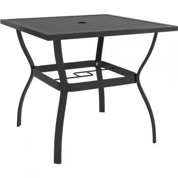 Mesa de jardín de acero gris antracita 81,5x81,5x72 cm