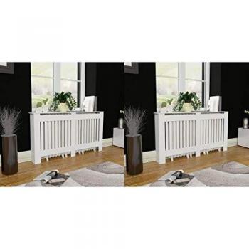 vidaXL Radiator Covers 2 pcs White MDF 152 cm