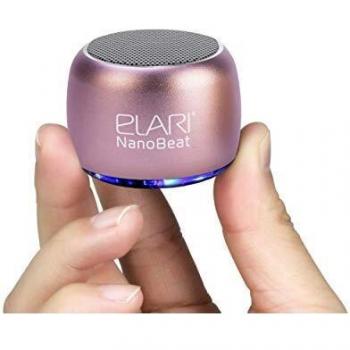 Mini Altavoz Bluetooth Potente Inalámbrico, con Micrófono, Carcasa Metálica Robusta, Luz LED, 5 Horas de Reproducción, Se Pueden Unir Dos para Sonido Estéreo - Elari NanoBeat