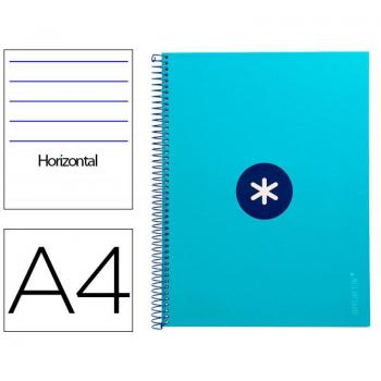 Cuaderno Espiral Liderpapel A4 Micro Antartik Tapa Forrada 80h 90 gr Horizontal 1 Banda 4 Taladros Color Turquesa