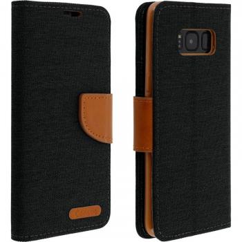 Funda Libro Samsung Galaxy S8 Plus Canvas Negra/Marrón
