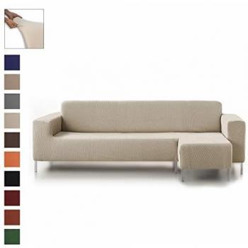 Eiffel Textile Protector Rústica Funda Elástica Brazo, Marfil, Chaise Longue Largo Derecha
