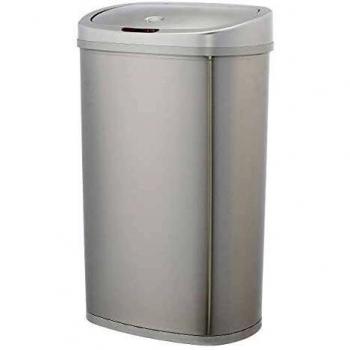 Amazon Basics - Cubo de basura automático de acero inoxidable, rectangular, 50 litros
